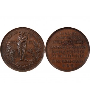 ORGANISATION DE DEFENSE CIVILE - JETON CUIVRE 1870 / 1871 2