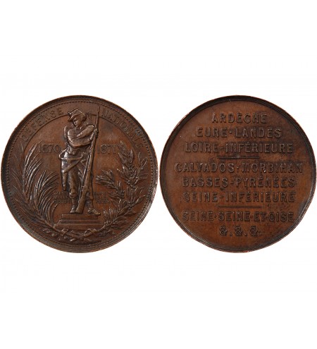 ORGANISATION DE DEFENSE CIVILE - JETON CUIVRE 1870 / 1871