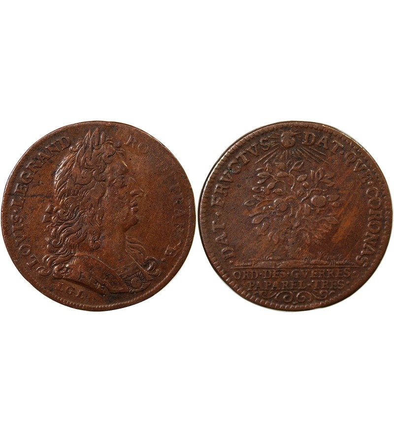 ORDINAIRE DES GUERRES, LOUIS XIV - JETON CUIVRE émission de 1683