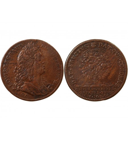 ORDINAIRE DES GUERRES, LOUIS XIV - JETON CUIVRE émission de 1683