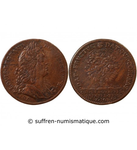 ORDINAIRE DES GUERRES, LOUIS XIV - JETON CUIVRE émission de 1683