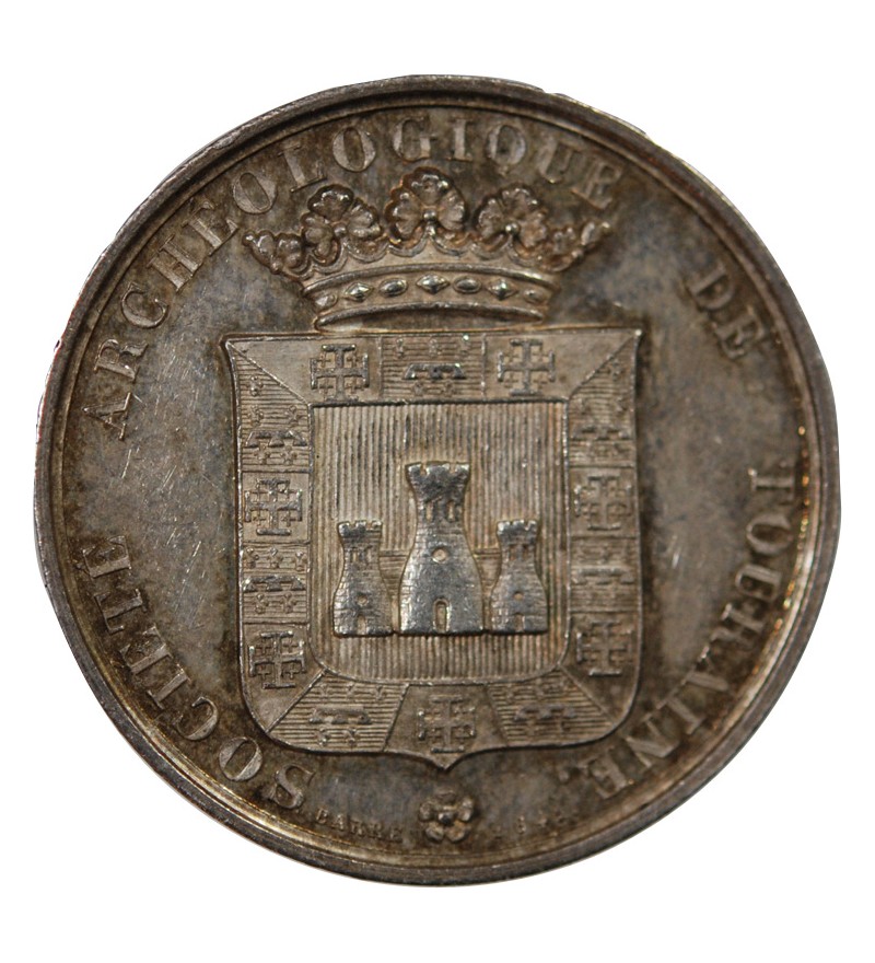 SOCIETE ARCHEOLOGIQUE DE TOURAINE - JETON ARGENT poinçon Main (1845-1860)