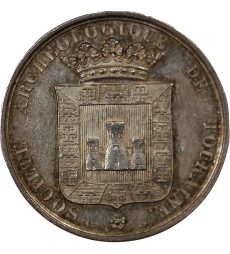 SOCIETE ARCHEOLOGIQUE DE TOURAINE - JETON ARGENT poinçon Main (1845-1860)