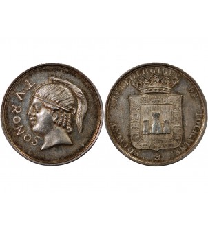 SOCIETE ARCHEOLOGIQUE DE TOURAINE - JETON ARGENT poinçon Main (1845-1860) 2