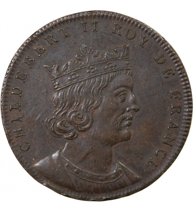 SERIE METALLIQUE DES ROIS DE FRANCE, CHILDEBERT IV - JETON CUIVRE