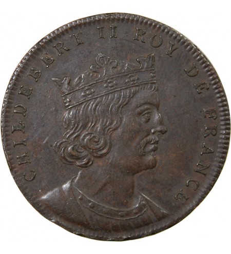 SERIE METALLIQUE DES ROIS DE FRANCE, CHILDEBERT IV - JETON CUIVRE