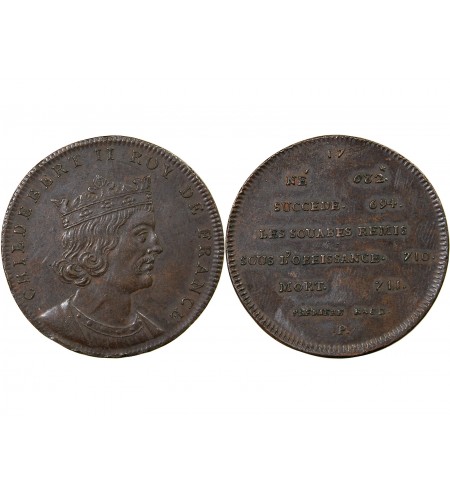 SERIE METALLIQUE DES ROIS DE FRANCE, CHILDEBERT IV - JETON CUIVRE