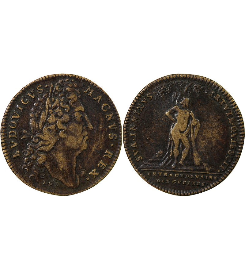 EXTRAORDINAIRE DES GUERRES, LOUIS XIV - JETON LAITON