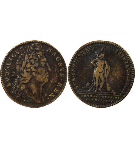 EXTRAORDINAIRE DES GUERRES, LOUIS XIV - JETON LAITON