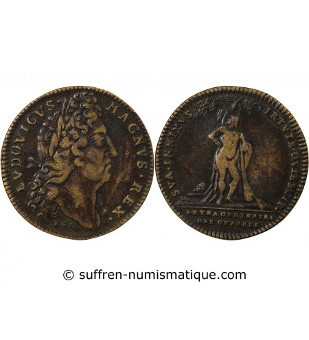 EXTRAORDINAIRE DES GUERRES, LOUIS XIV - JETON LAITON