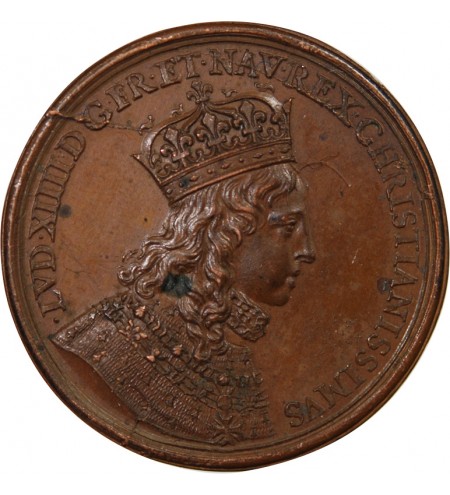 LOUIS XIV, SACRE A REIMS - MEDAILLE CUIVRE 1654