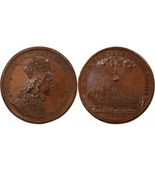 LOUIS XIV, SACRE A REIMS - MEDAILLE CUIVRE 1654 2