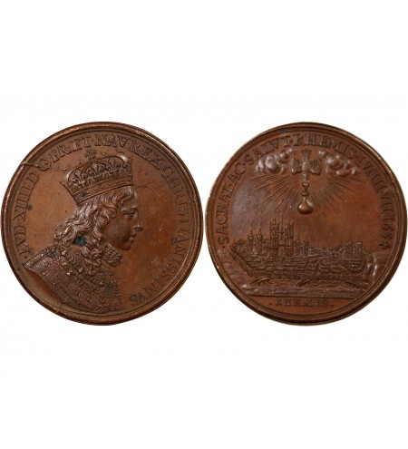 LOUIS XIV, SACRE A REIMS - MEDAILLE CUIVRE 1654