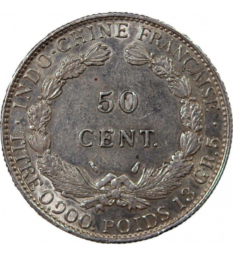 INDOCHINE FRANCAISE - 50 CENTIMES ARGENT 1936