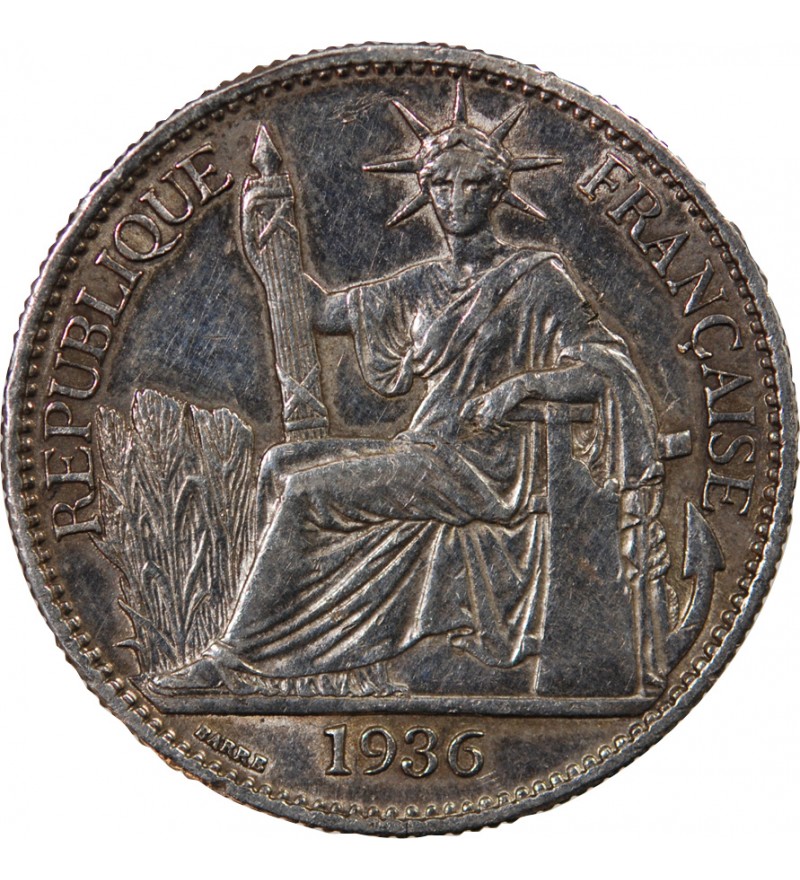 INDOCHINE FRANCAISE - 50 CENTIMES ARGENT 1936
