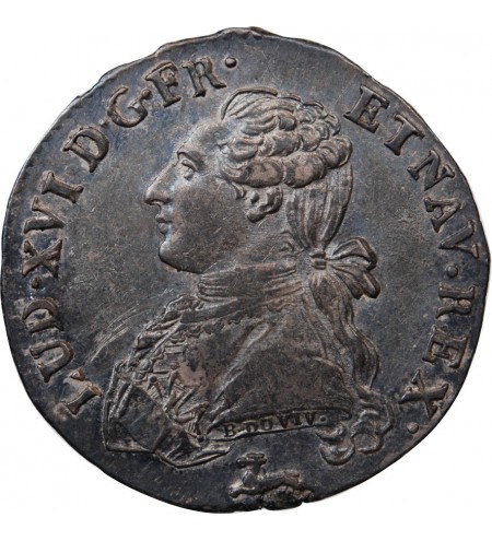 LOUIS XVI - 1/5 ECU AUX BRANCHES D'OLIVIER 1787 R ORLEANS