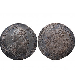 LOUIS XVI - 1/5 ECU AUX BRANCHES D'OLIVIER 1787 R ORLEANS 2