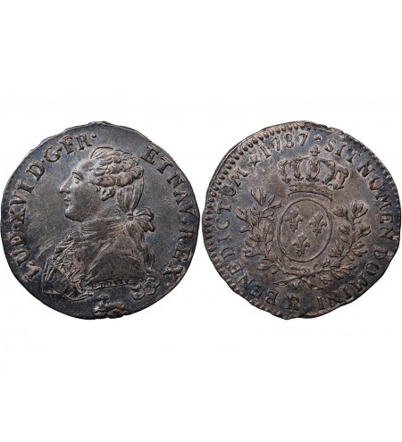 LOUIS XVI - 1/5 ECU AUX BRANCHES D'OLIVIER 1787 R ORLEANS