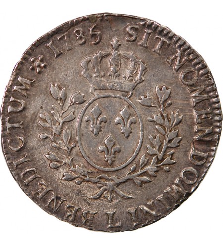 LOUIS XVI - ÉCU ARGENT AUX BRANCHES D'OLIVIER 1785 L BAYONNE