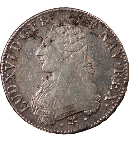 LOUIS XVI - ÉCU ARGENT AUX BRANCHES D'OLIVIER 1785 L BAYONNE