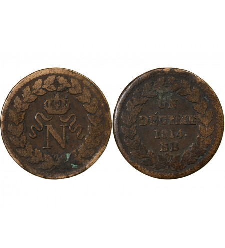 SIEGE DE STRASBOURG, NAPOLEON Ier - DECIME 1814. BB