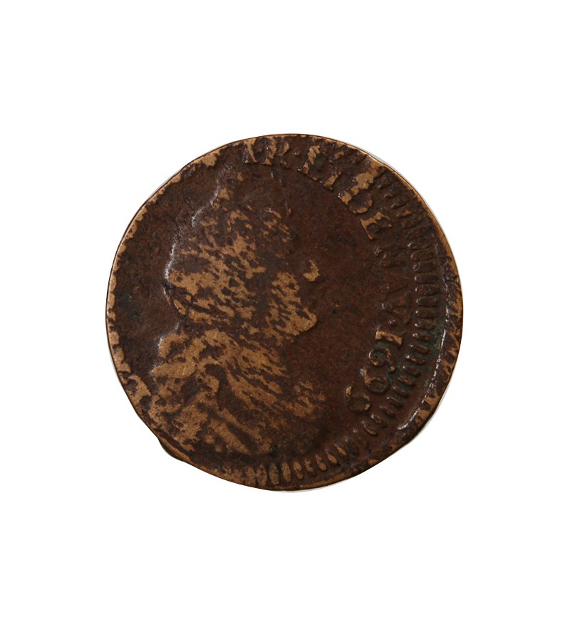 LOUIS XIV, BUSTE ÂGÉ﻿ - LIARD 1699 E TOURS