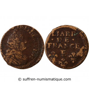 LOUIS XIV, BUSTE ÂGÉ﻿ - LIARD 1699 E TOURS