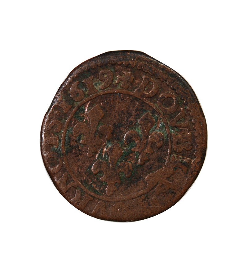 LOUIS XIII - DOUBLE TOURNOIS 1619 G POITIERS