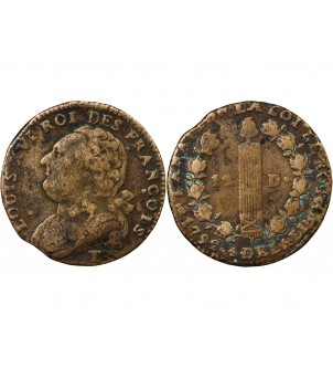 LOUIS XVI, CONSTITUTION - 12 DENIERS 1792 T NANTES 2