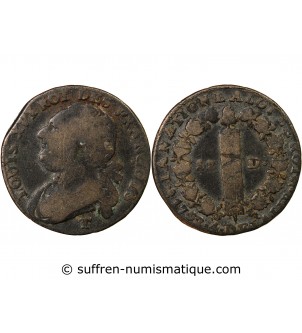 LOUIS XVI, CONSTITUTION - 12 DENIERS 1792 T NANTES