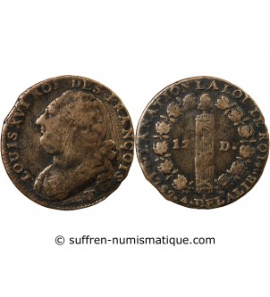 LOUIS XVI, CONSTITUTION - 12 DENIERS 1792 T° SAUMUR