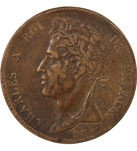 COLONIES FRANCAISES, CHARLES X - 5 CENTIMES 1825 A PARIS