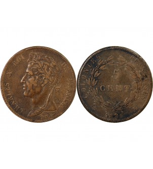 COLONIES FRANCAISES, CHARLES X - 5 CENTIMES 1825 A PARIS 2