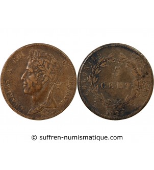 COLONIES FRANCAISES, CHARLES X - 5 CENTIMES 1825 A PARIS