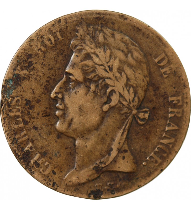 COLONIES FRANCAISES, CHARLES X - 5 CENTIMES 1827 H LA ROCHELLE