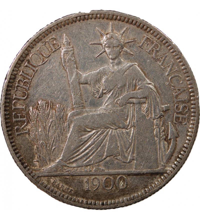 INDOCHINE FRANCAISE - PIASTRE DE COMMERCE ARGENT 1900 A PARIS