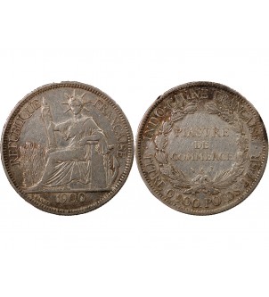 INDOCHINE FRANCAISE - PIASTRE DE COMMERCE ARGENT 1900 A PARIS 2