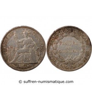 INDOCHINE FRANCAISE - PIASTRE DE COMMERCE ARGENT 1900 A PARIS