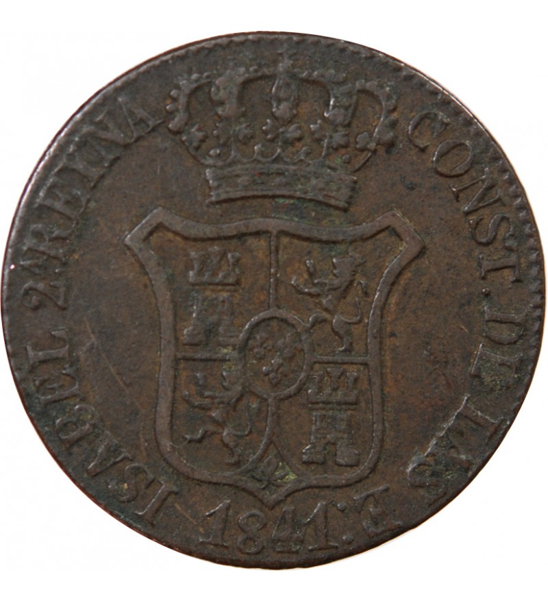 ESPAGNE, PRINCIPAUTE DE CATALOGNE - 6 CUARTOS 1841