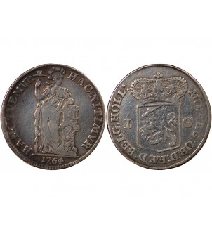 PAYS-BAS - 1 GULDEN ARGENT 1764 2