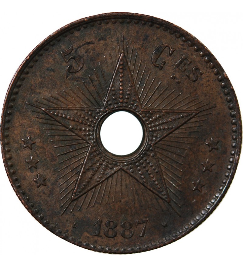 CONGO, LEOPOLD II - 5 CENTIMES 1887
