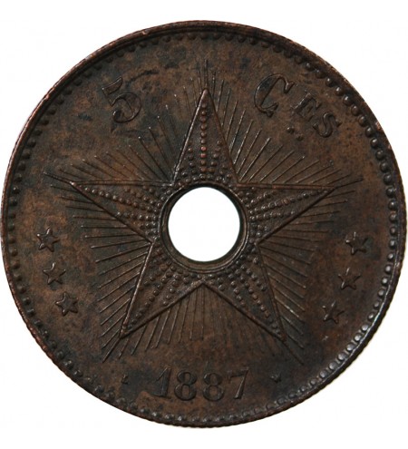 CONGO, LEOPOLD II - 5 CENTIMES 1887