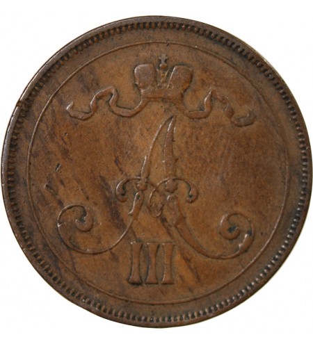 FINLANDE, ALEXANDRE III - 10 PENNIÄ 1891