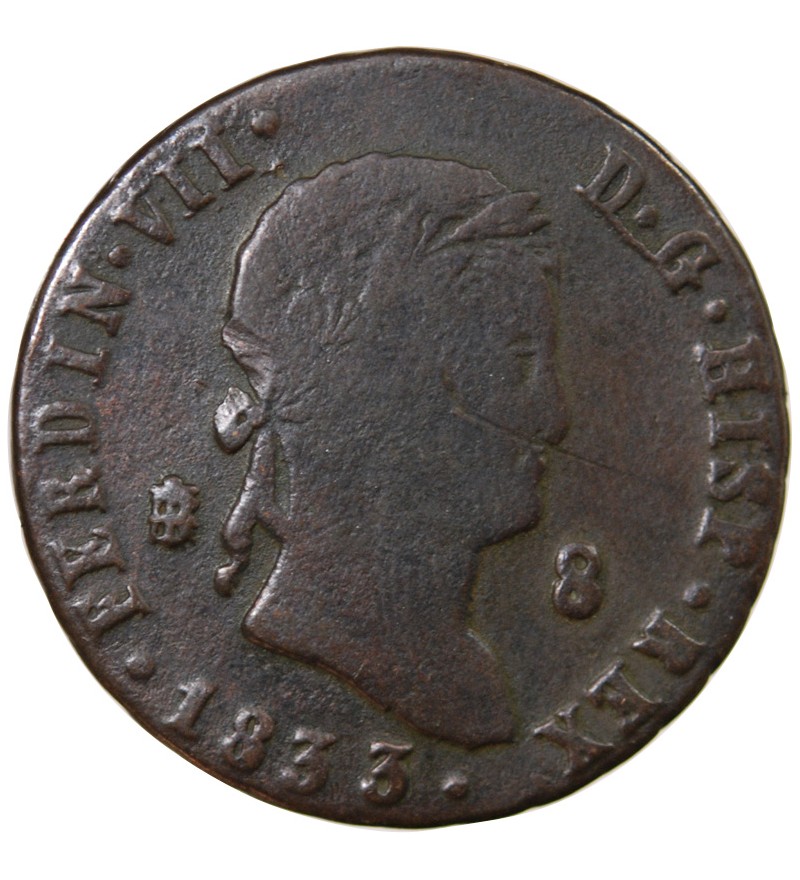 ESPAGNE, FERDINAND VII - 8 MARAVEDIS 1833