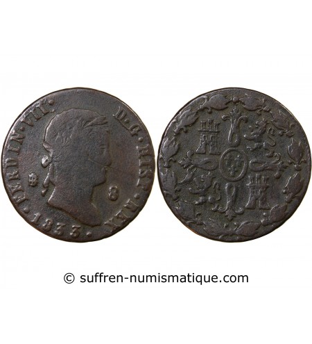 ESPAGNE, FERDINAND VII - 8 MARAVEDIS 1833