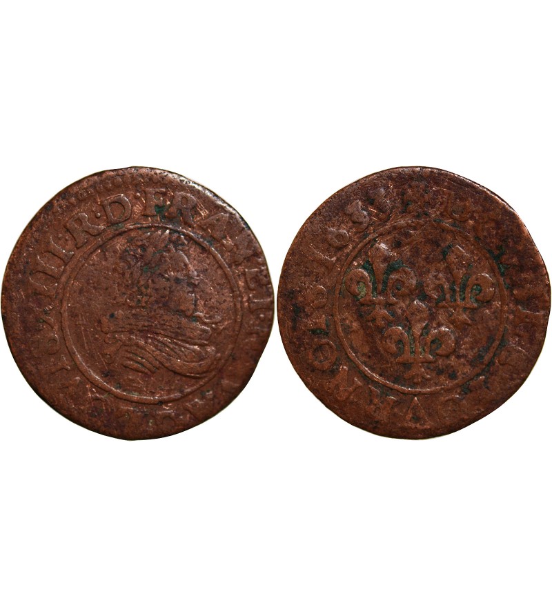 LOUIS XIII - DOUBLE TOURNOIS 1633 D LYON