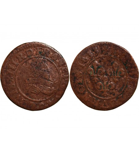 LOUIS XIII - DOUBLE TOURNOIS 1633 D LYON
