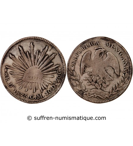 MEXIQUE - 8 REALES ARGENT 1875 Do CM