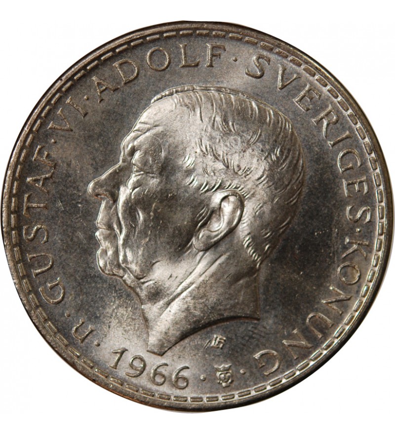 SUEDE, REFORME DE LA CONSTITUTION - 5 KRONOR ARGENT 1966