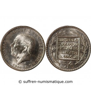 SUEDE, REFORME DE LA CONSTITUTION - 5 KRONOR ARGENT 1966